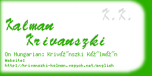 kalman krivanszki business card